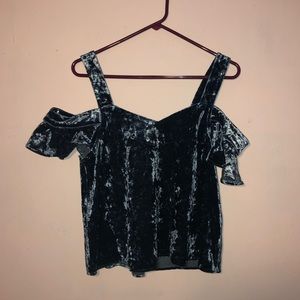 LAST WEEK AVAILABLE - Crushed Velvet Off Shoulder